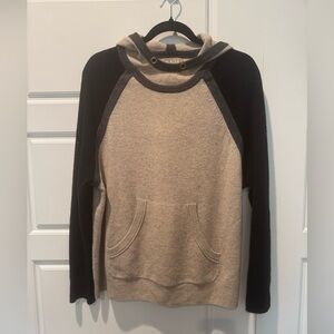 Label + Thread Wool & Cashmere Blend Hooded Sweater Color Blocked Size Large